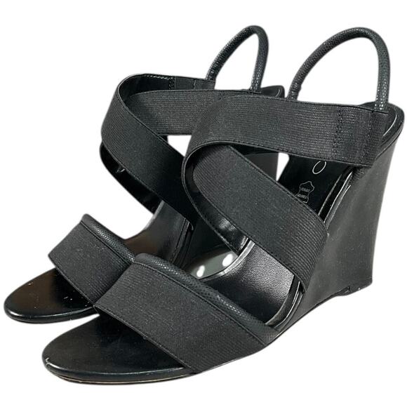 ALDO Black Wedge Glalle Women's Size 8 Run Small Excellent Condition Vintage - Picture 1 of 14